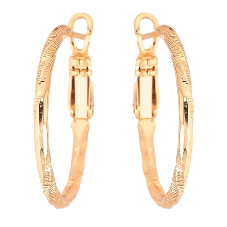 Сережки Xuping M&L колір 18K кільця (конго) "Декоративний візерунок" ø 2.5см фото №2