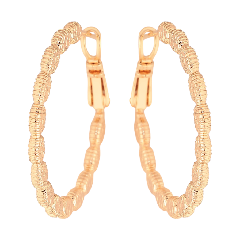 Серьги Xuping M&L цвет 18K кольца (конго) "Декоративный узор" ø 3см фото №1