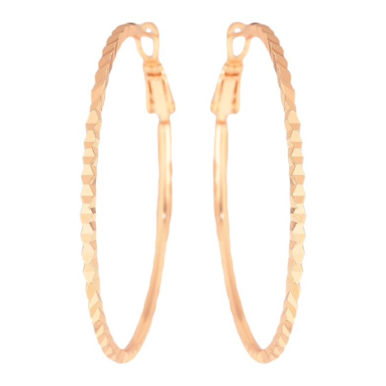 Серьги Xuping M&L цвет 18K кольца (конго) "Декоративный узор" ø 4.5см фото №1