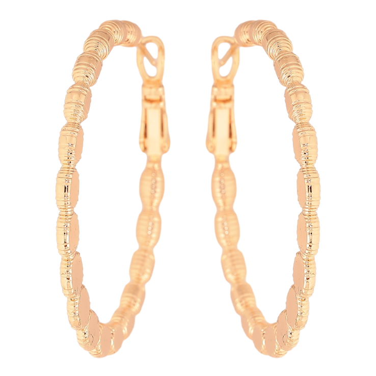Серьги Xuping M&L цвет 18K кольца (конго) "Декоративный узор" ø 4см фото №5
