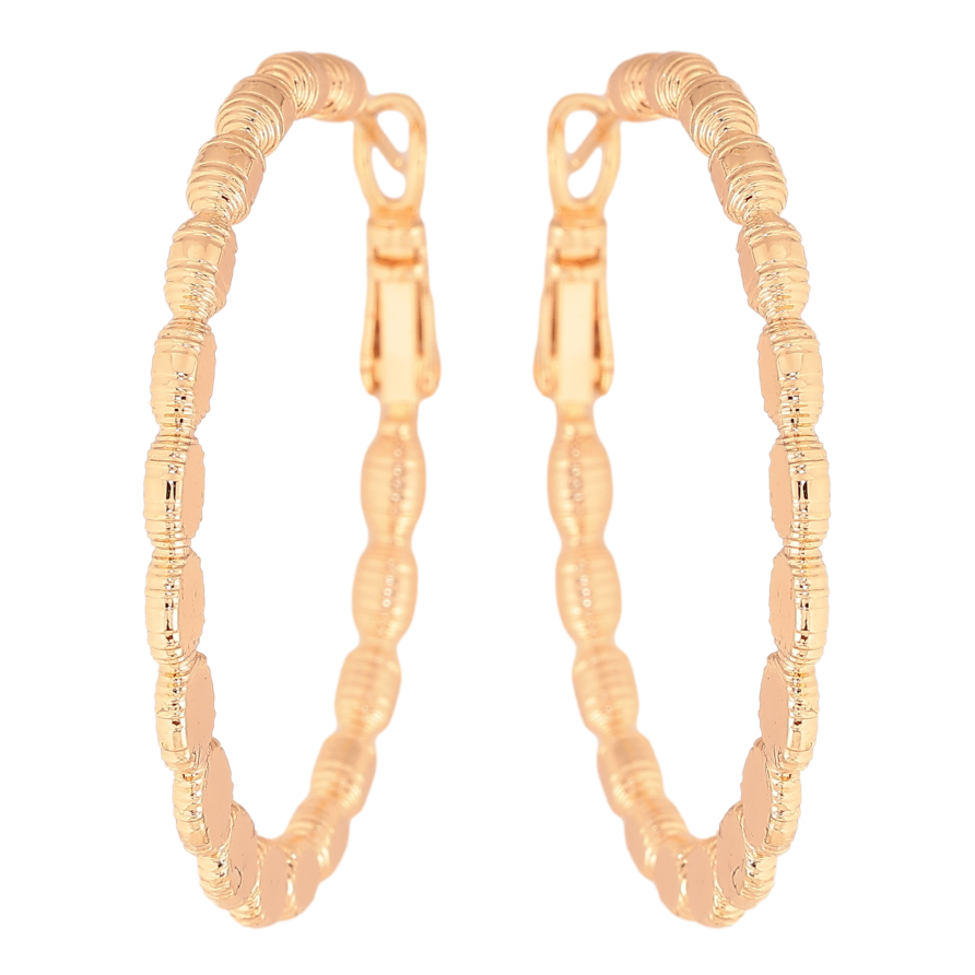 Серьги Xuping M&L цвет 18K кольца (конго) "Декоративный узор" ø 4см фото №1 Серьги Xuping M&L цвет 18K кольца (конго) "Декоративный узор" ø 4см фото №1