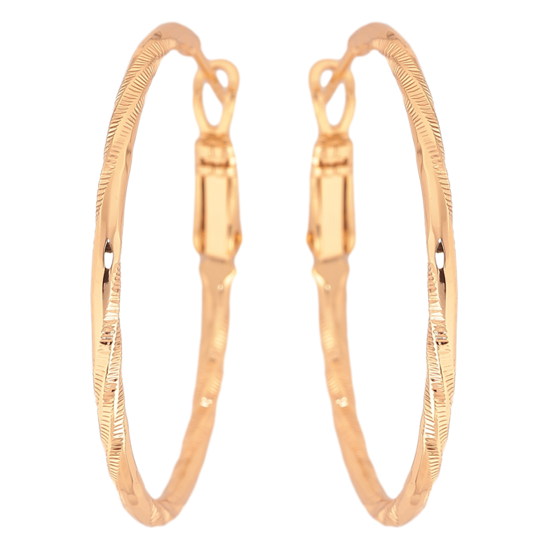 Серьги Xuping M&L цвет 18K кольца (конго) "Декоративный узор" ø 3.5см фото №1