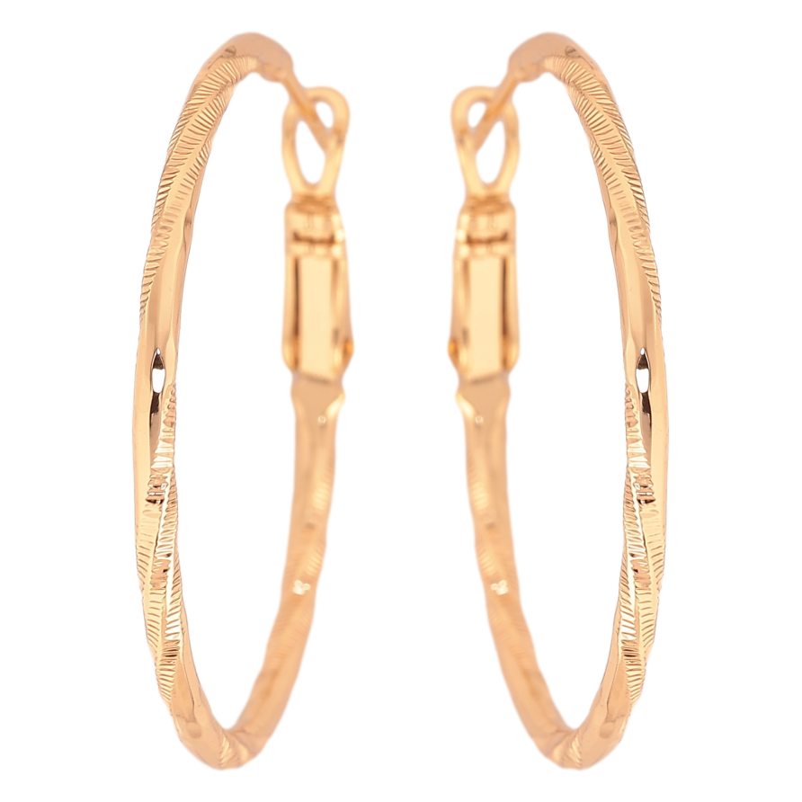 Серьги Xuping M&L цвет 18K кольца (конго) "Декоративный узор" ø 3.5см фото №1