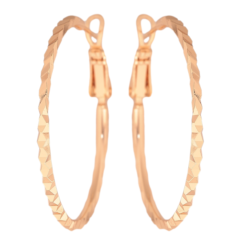 Серьги Xuping M&L цвет 18K кольца (конго) "Декоративный узор" ø 3.5см фото №1