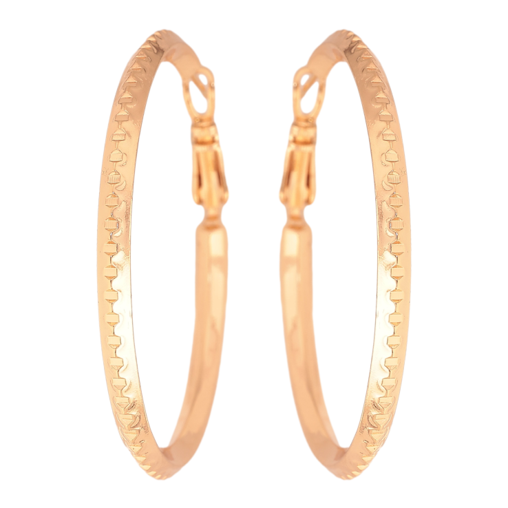 Серьги Xuping M&L цвет 18K кольца (конго) "Декоративный узор" ø 4.5см фото №7