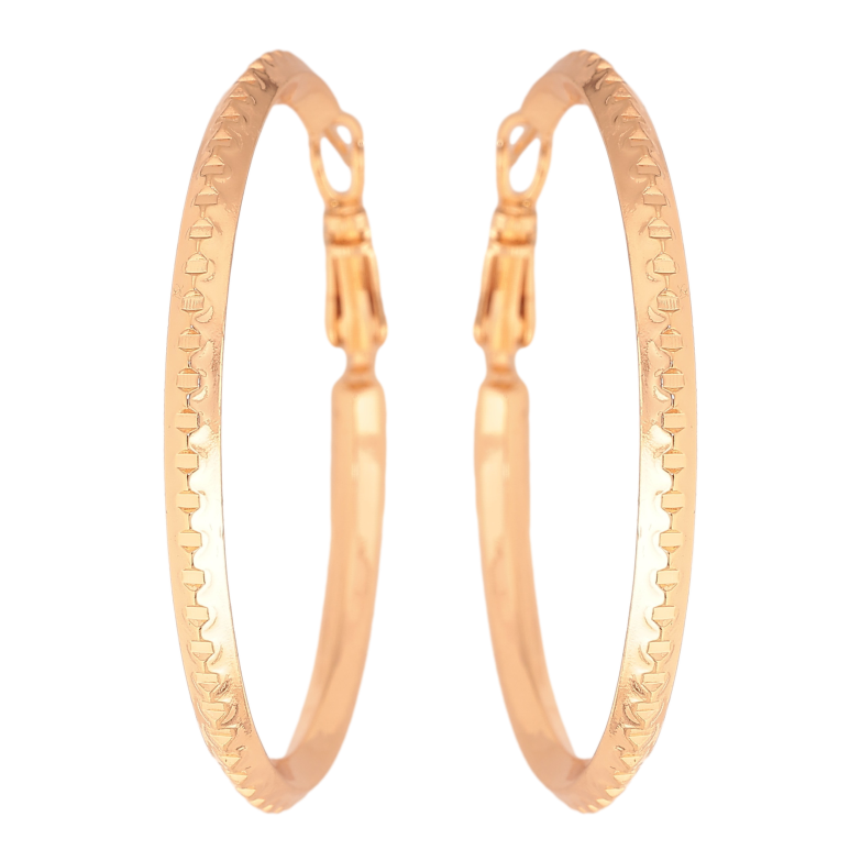 Сережки Xuping M&L колір 18K кільця (конго) "Декоративний візерунок" ø 4.5см фото №1