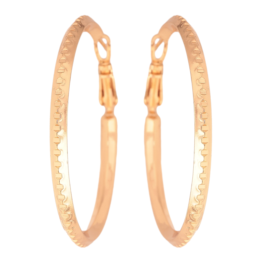 Серьги Xuping M&L цвет 18K кольца (конго) "Декоративный узор" ø 4.5см фото №1