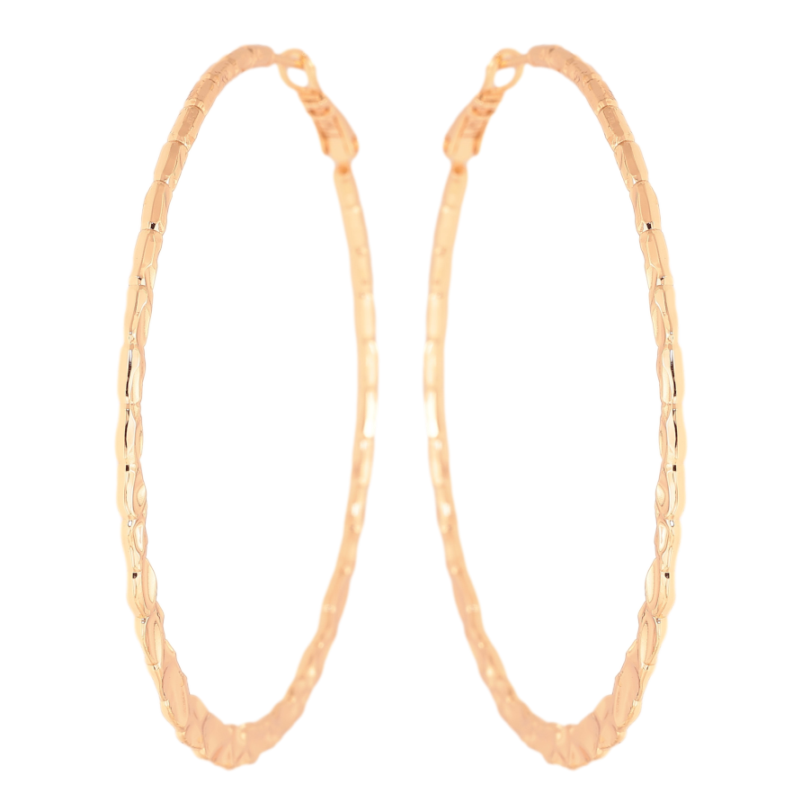 Сережки Xuping M&L колір 18K кільця (конго) "Декоративний візерунок" ø 6см фото №1 Сережки Xuping M&L колір 18K кільця (конго) "Декоративний візерунок" ø 6см фото №1