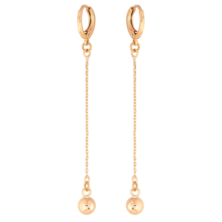 Сережки Xuping M&L колір 18K підвіски на колечках "Кульки на ланцюжках" фото №10