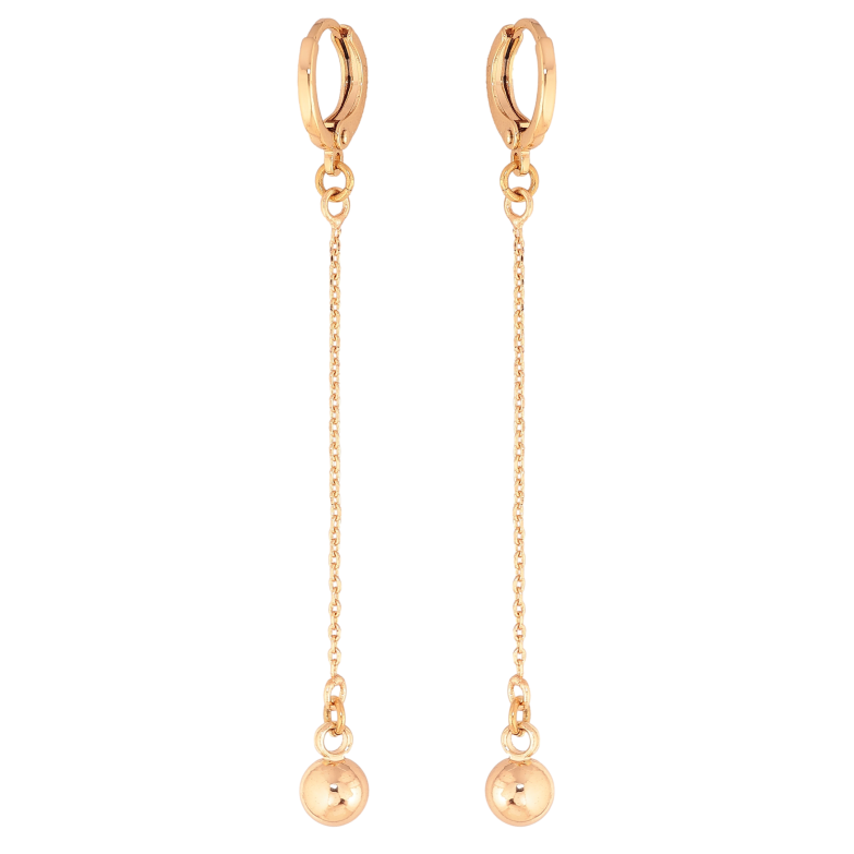 Серьги Xuping M&L цвет 18K подвески на колечках "Шарики на цепочках" фото №4