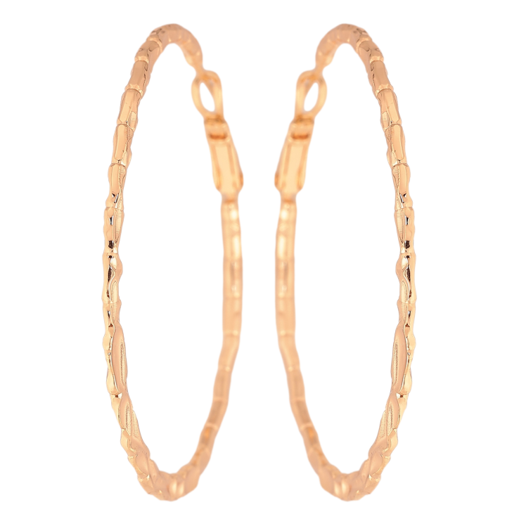 Серьги Xuping M&L цвет 18K кольца (конго) "Декоративный узор" ø 5см фото №2