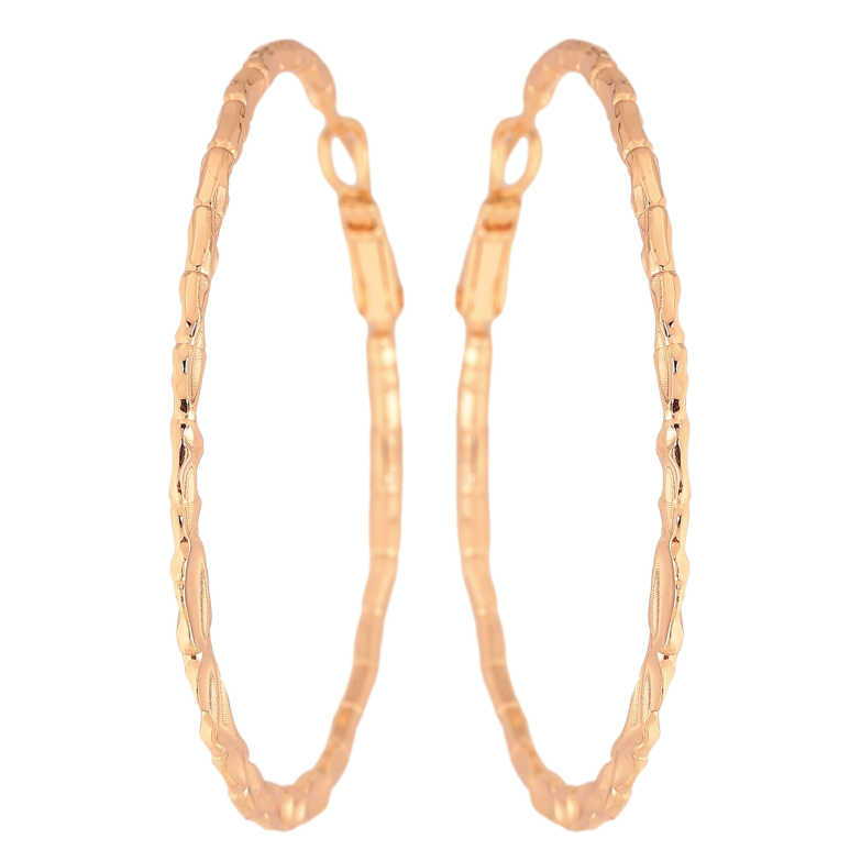 Сережки Xuping M&L колір 18K кільця (конго) "Декоративний візерунок" ø 5см фото №1