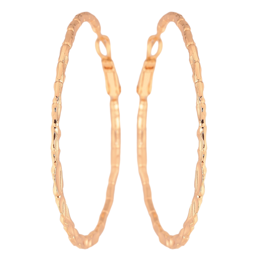 Серьги Xuping M&L цвет 18K кольца (конго) "Декоративный узор" ø 5см фото №1