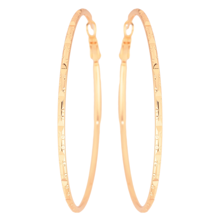 Сережки Xuping M&L колір 18K кільця (конго) "Декоративний візерунок" ø 6см фото №12