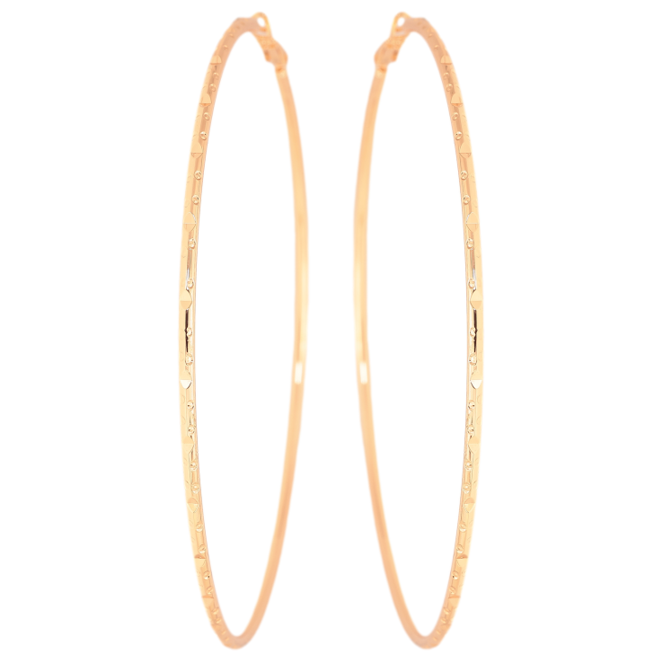 Сережки Xuping M&L колір 18K кільця (конго) "Декоративний візерунок" ø 9см фото №18