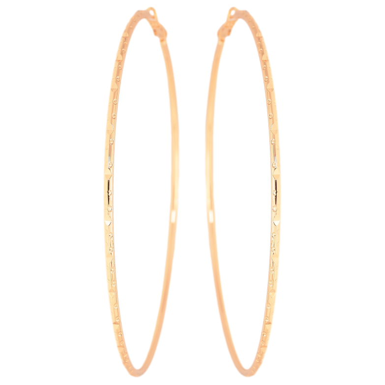 Сережки Xuping M&L колір 18K кільця (конго) "Декоративний візерунок" ø 9см фото №5 Сережки Xuping M&L колір 18K кільця (конго) "Декоративний візерунок" ø 9см фото №5