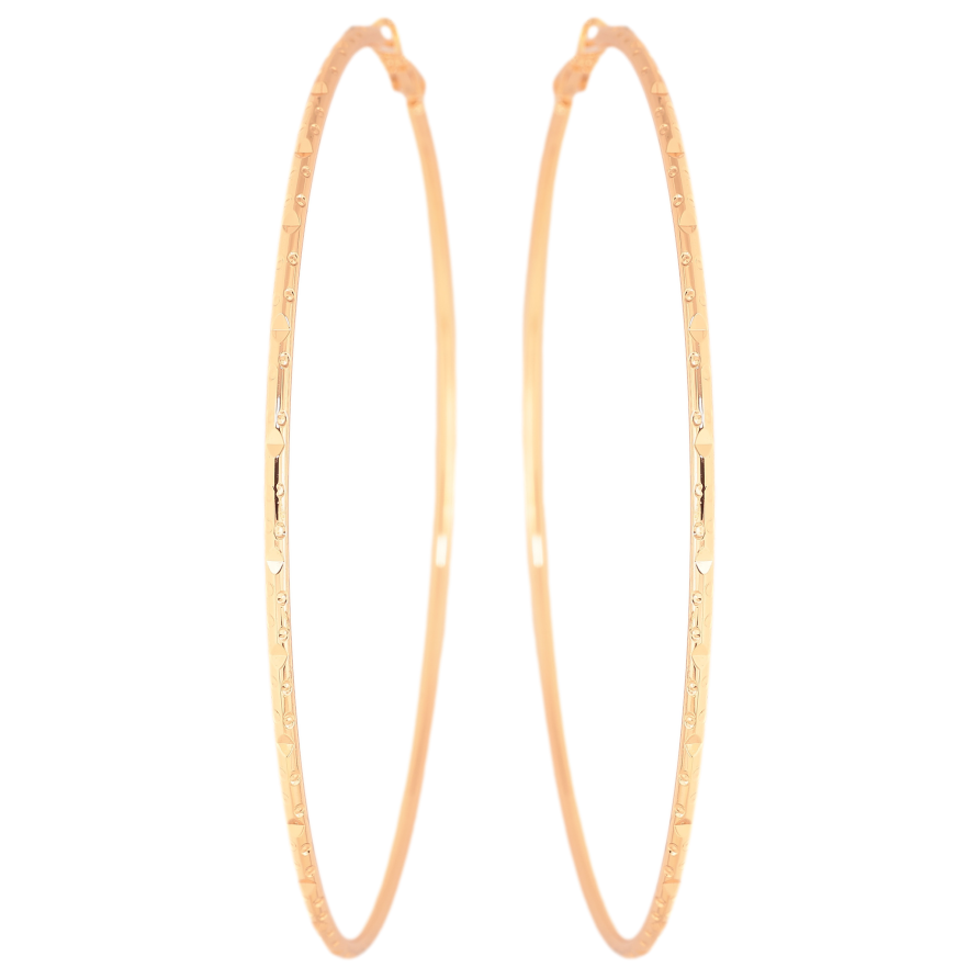 Сережки Xuping M&L колір 18K кільця (конго) "Декоративний візерунок" ø 9см фото №1 Сережки Xuping M&L колір 18K кільця (конго) "Декоративний візерунок" ø 9см фото №1