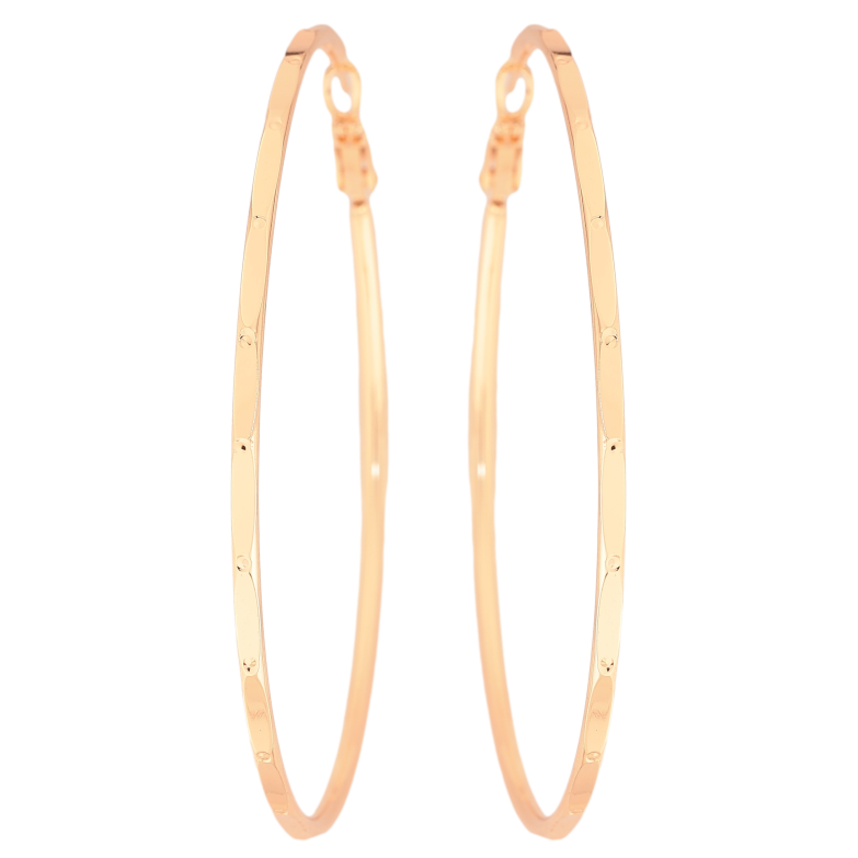 Сережки Xuping M&L колір 18K кільця (конго) "Декоративний візерунок" ø 6.5см фото №1