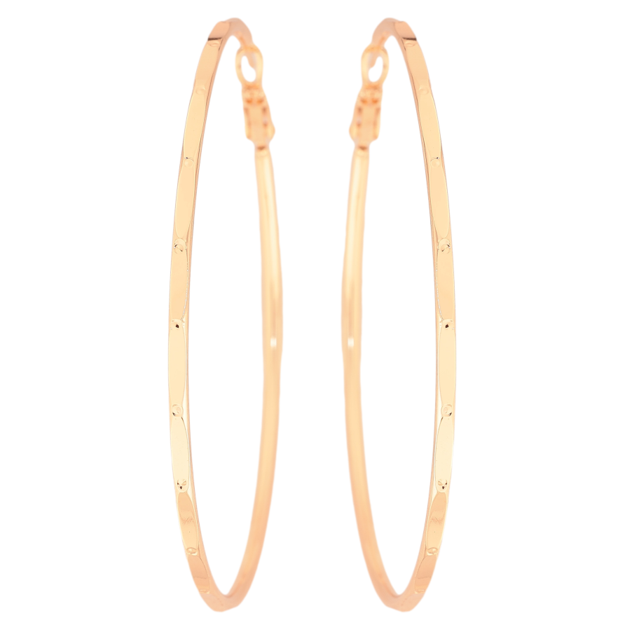 Сережки Xuping M&L колір 18K кільця (конго) "Декоративний візерунок" ø 6.5см фото №1