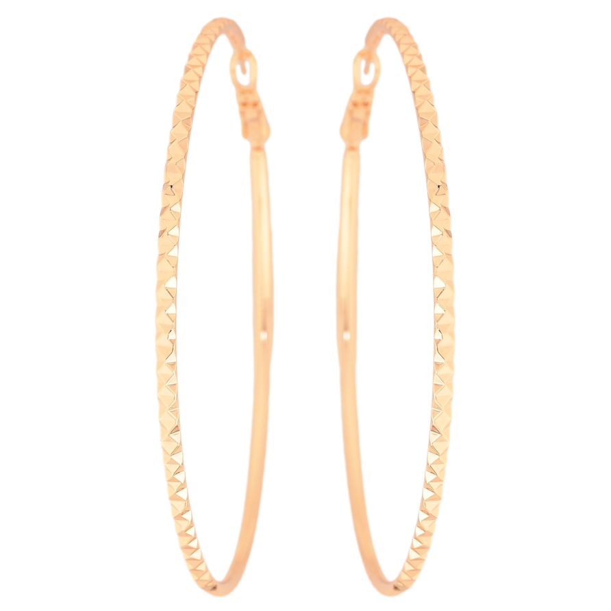 Сережки Xuping M&L колір 18K кільця (конго) "Декоративний візерунок" ø 6.5см фото №1