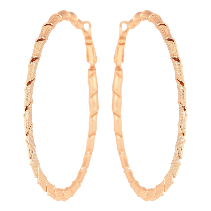 Серьги Xuping M&L цвет 18K кольца (конго) "Декоративный узор" ø 6см фото №4