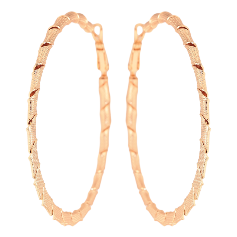 Серьги Xuping M&L цвет 18K кольца (конго) "Декоративный узор" ø 6см фото №2