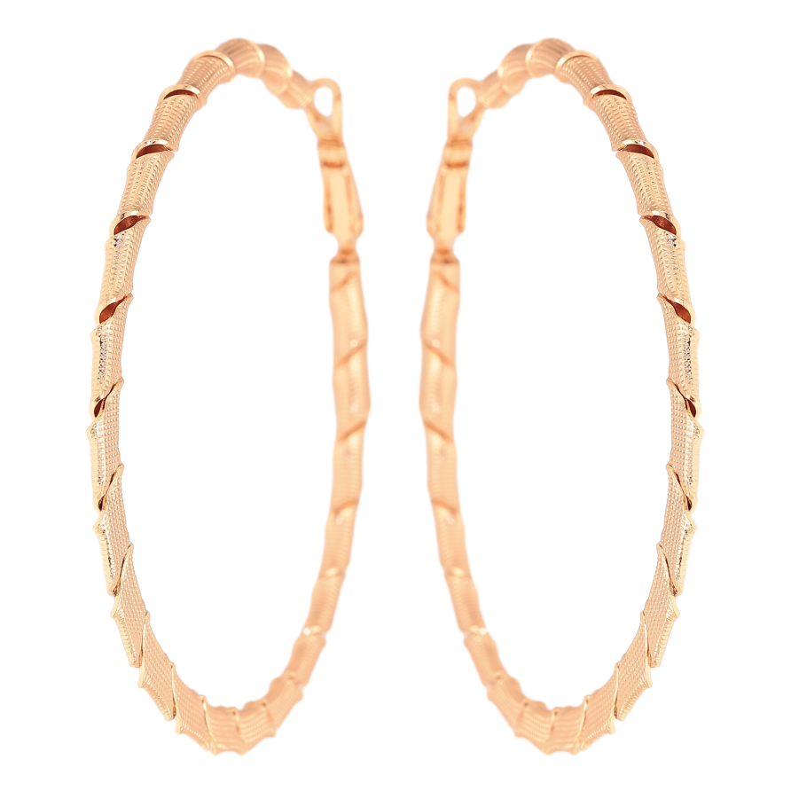 Серьги Xuping M&L цвет 18K кольца (конго) "Декоративный узор" ø 6см фото №1