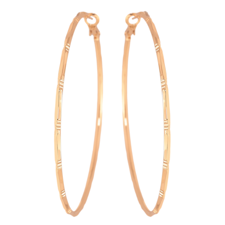 Сережки Xuping M&L колір 18K кільця (конго) "Декоративний візерунок" ø 7см фото №20