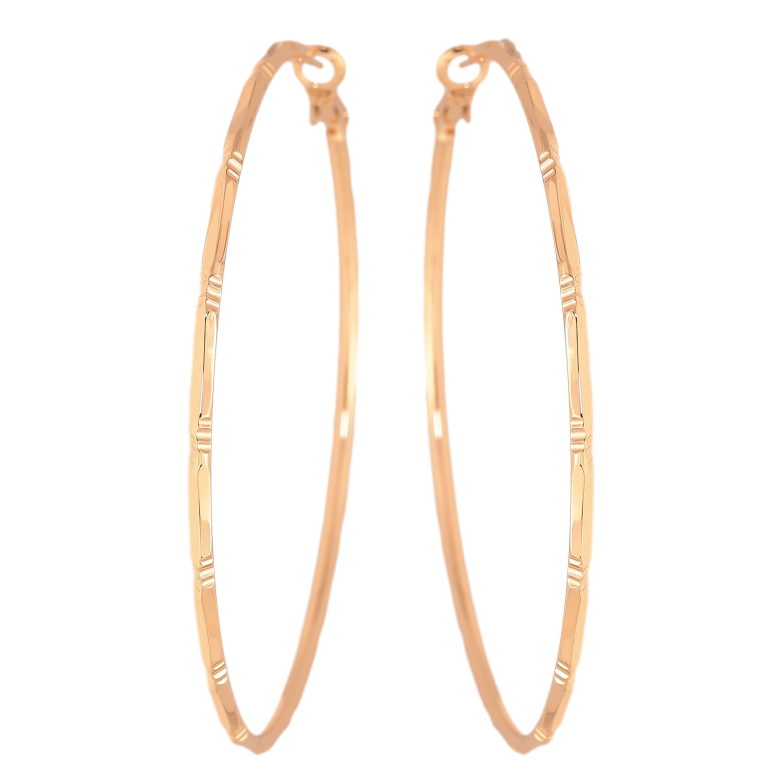 Серьги Xuping M&L цвет 18K кольца (конго) "Декоративный узор" ø 7см фото №1