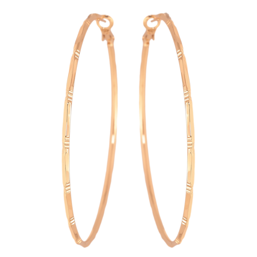 Сережки Xuping M&L колір 18K кільця (конго) "Декоративний візерунок" ø 7см фото №1 Сережки Xuping M&L колір 18K кільця (конго) "Декоративний візерунок" ø 7см фото №1