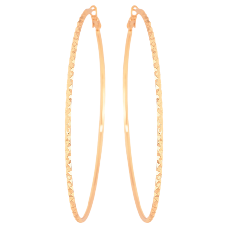 Сережки Xuping M&L колір 18K кільця (конго) "Декоративний візерунок" ø 8см фото №4 Сережки Xuping M&L колір 18K кільця (конго) "Декоративний візерунок" ø 8см фото №4