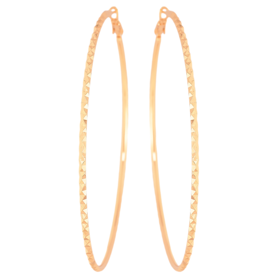 Сережки Xuping M&L колір 18K кільця (конго) "Декоративний візерунок" ø 8см фото №1 Сережки Xuping M&L колір 18K кільця (конго) "Декоративний візерунок" ø 8см фото №1
