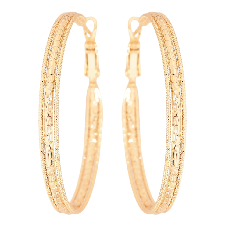 Серьги Xuping цвет Позолота 14K кольца (конго) Декоративный узор ø 4.5см фото №10