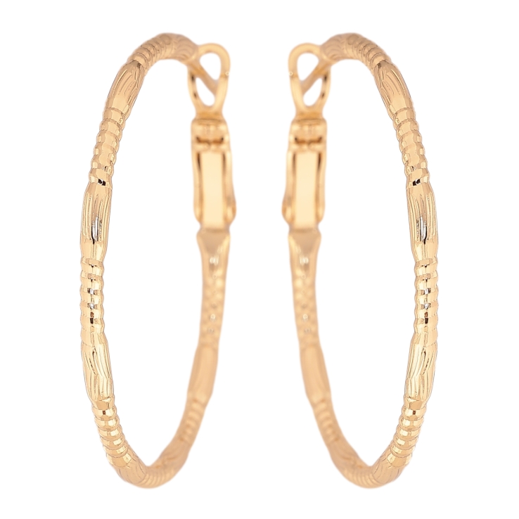 Сережки Xuping колір Позолота 14K кільця (конго) "Декоративний візерунок" ø 3.5см фото №17