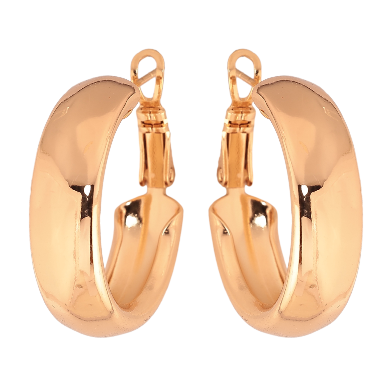 Сережки Xuping колір позолота 18K кільця (конго) Класика ø 2.5см фото №1