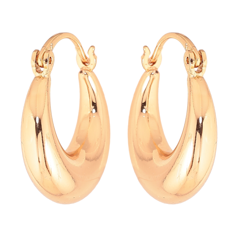 Сережки Xuping колір позолота 18K кільця (конго) декоративні ø 2см фото №1