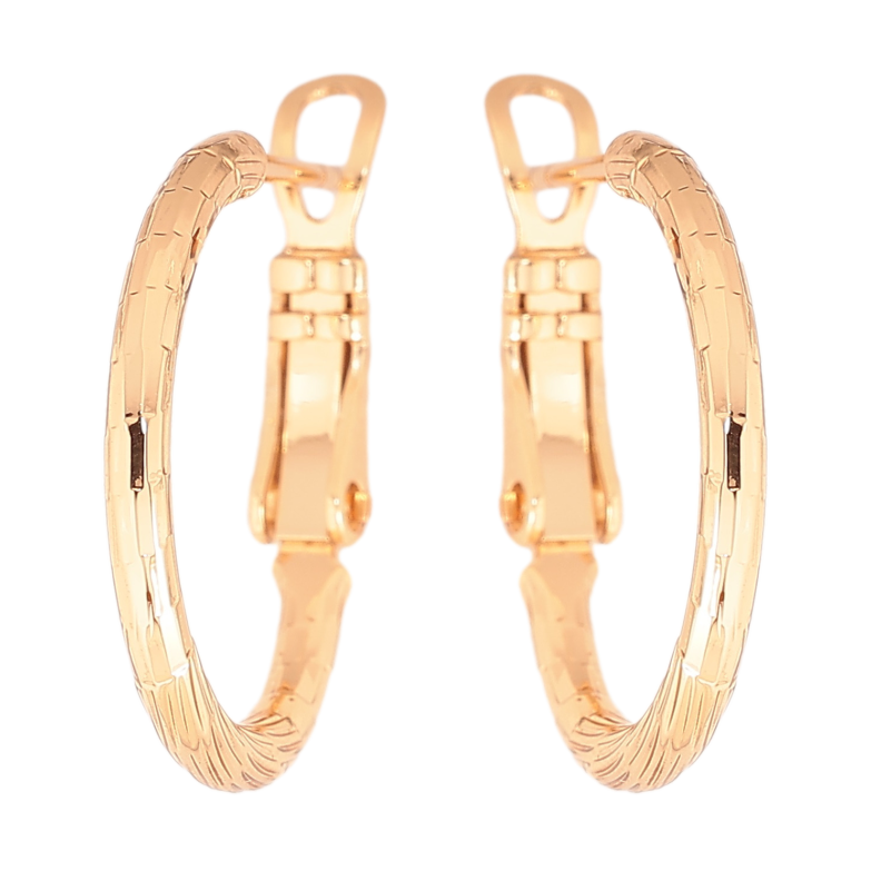 Серьги Xuping цвет позолота 18K кольца (конго) декоративный узор ø 2см фото №1