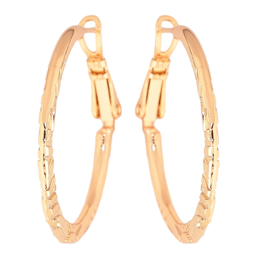 Серьги Xuping цвет позолота 18K кольца (конго) декоративный узор ø 3см фото №1 Серьги Xuping цвет позолота 18K кольца (конго) декоративный узор ø 3см фото №1