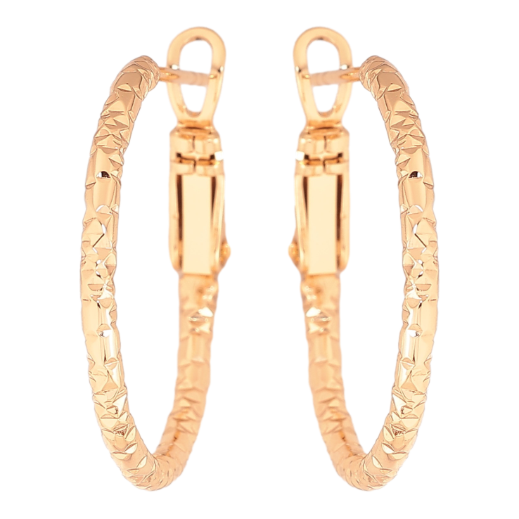 Сережки Xuping колір Позолота 18K кільця (конго) "Декоративний візерунок" ø 2.5см фото №19