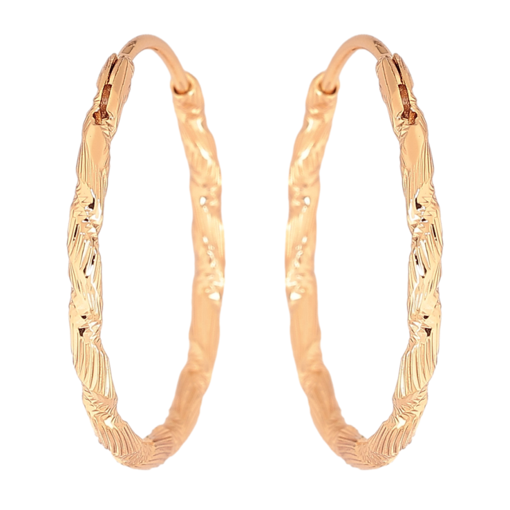 Сережки Xuping колір Позолота 18K кільця (конго) "Декоративний візерунок" ø 2.5см фото №16