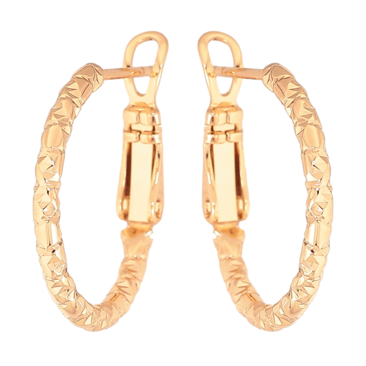 Сережки Xuping колір Позолота 18K кільця (конго) "Декоративний візерунок" ø 2см фото №22