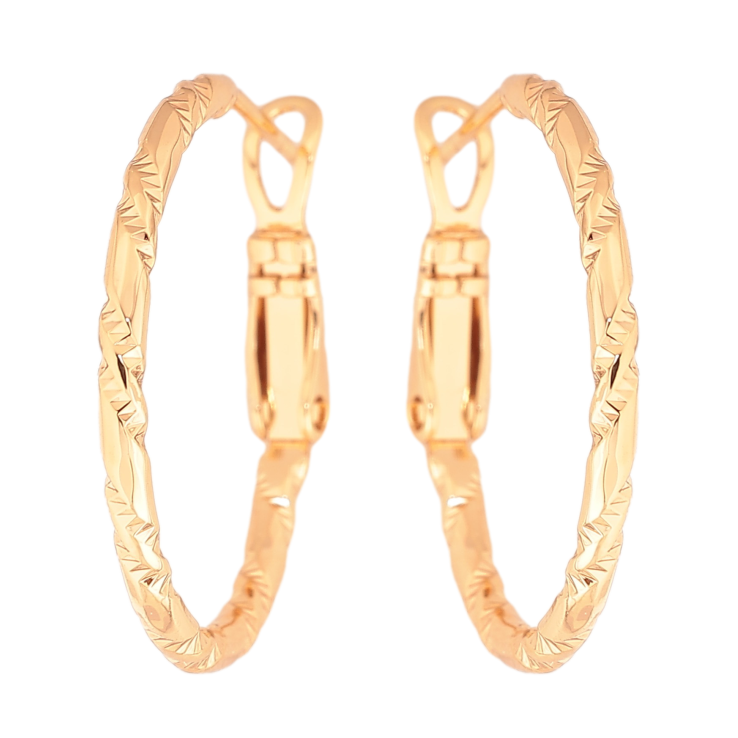 Сережки Xuping колір Позолота 18K кільця (конго) "Декоративний візерунок" ø 2.5см фото №23