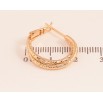 Сережки Xuping колір Позолота 18K кільця (конго) "Декоративний візерунок" ø 2см фото №2