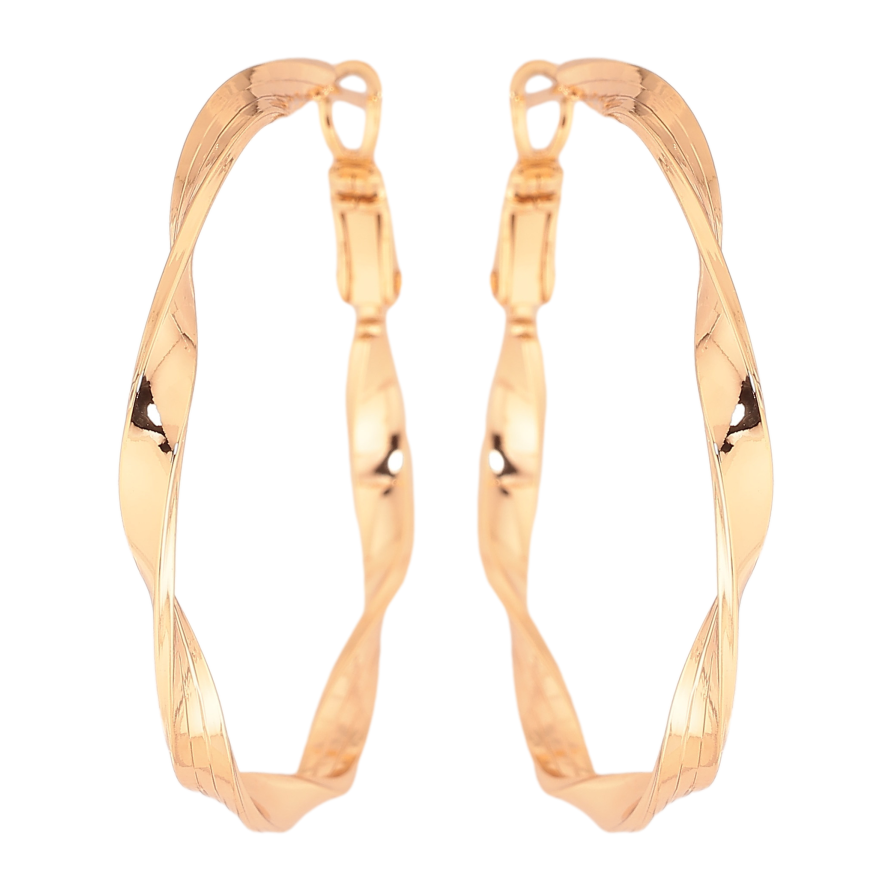 Сережки Xuping колір Позолота 18K кільця (конго) "Декоративний візерунок" ø 4см фото №1 Сережки Xuping колір Позолота 18K кільця (конго) "Декоративний візерунок" ø 4см фото №1