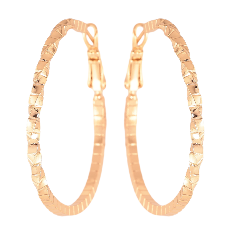 Серьги Xuping цвет Позолота 18K кольца (конго) "Декоративный узор" ø 4см фото №13