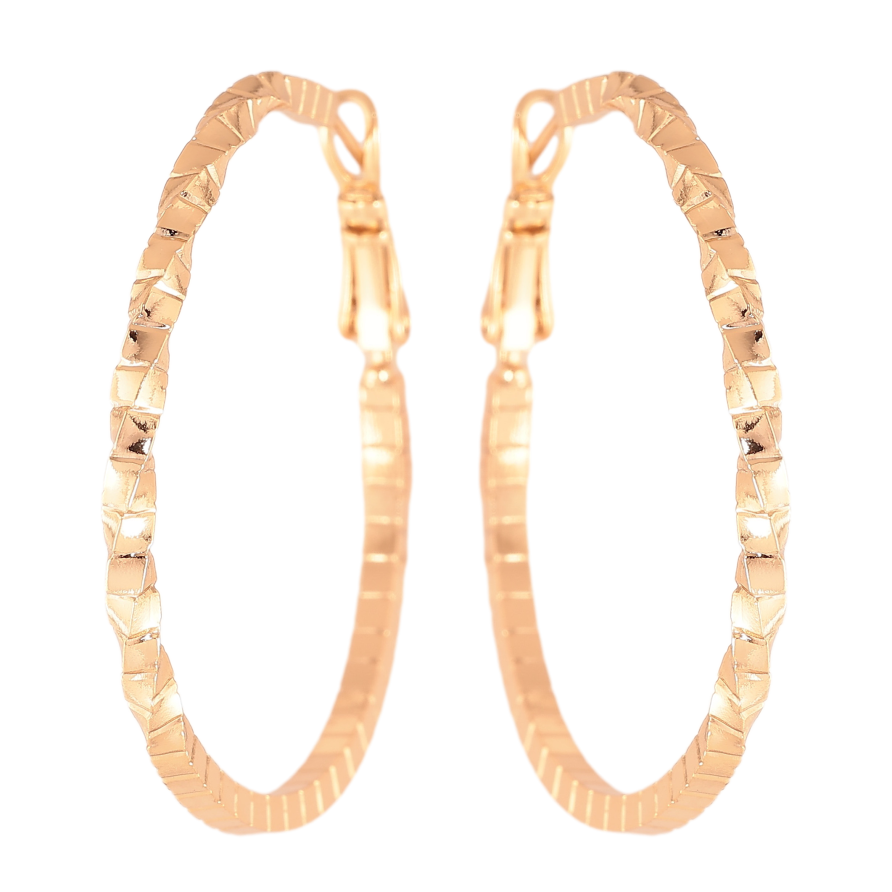 Серьги Xuping цвет Позолота 18K кольца (конго) "Декоративный узор" ø 4см фото №1