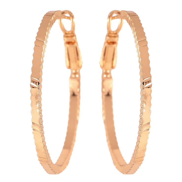 Серьги Xuping цвет Позолота 18K кольца (конго) "Декоративный узор" ø 3,5см фото №12