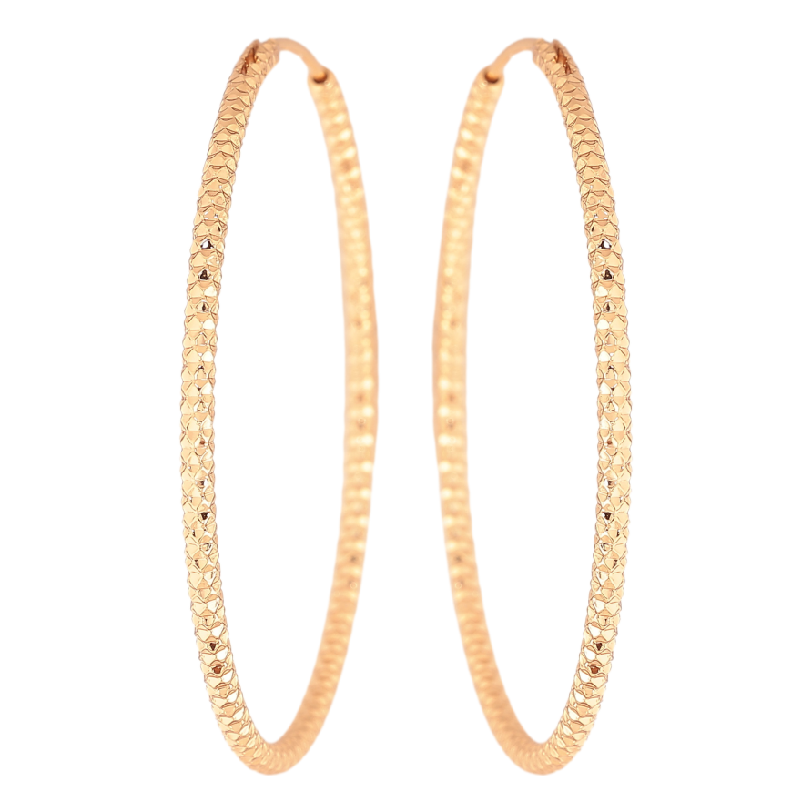 Серьги Xuping цвет Позолота 18K кольца (конго) "Декоративный узор" ø 5см фото №1