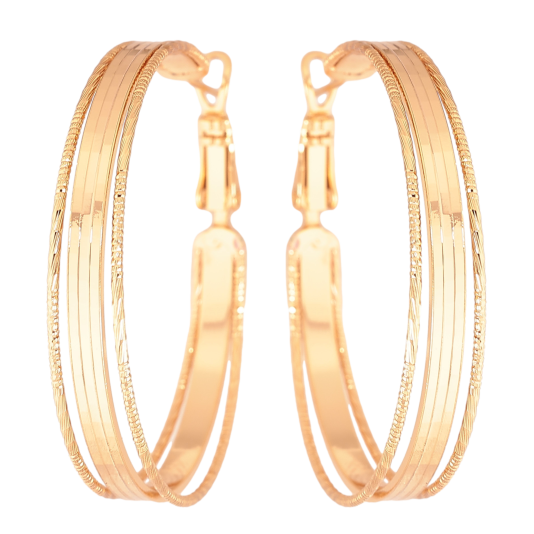 Серьги Xuping цвет Позолота 18K кольца (конго) "Декоративный узор" ø 4см фото №1 Серьги Xuping цвет Позолота 18K кольца (конго) "Декоративный узор" ø 4см фото №1