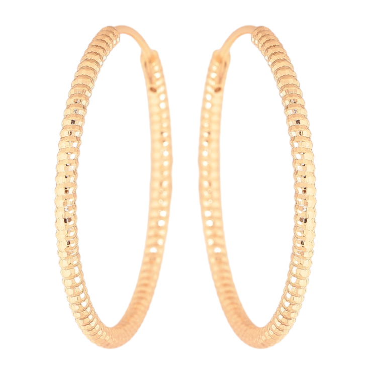 Серьги Xuping цвет Позолота 18K кольца (конго) "Декоративный узор" ø 3см фото №15